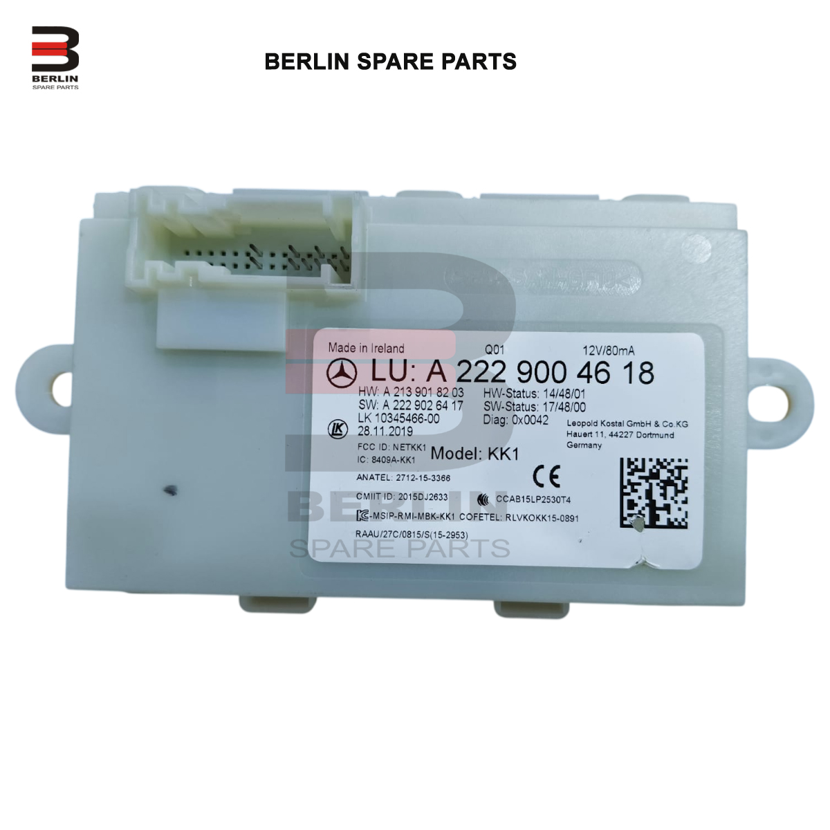 MERCEDES-BENZ E CLASS W213 KEYLESS GO CONTROL UNIT, USED PARTS, 2229004618