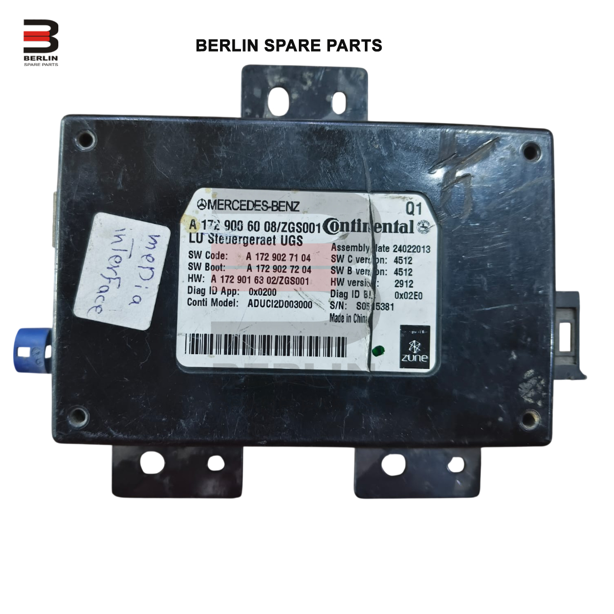 MERCEDES-BENZ C CLASS W204 MEDIA INTERFACE CONTROL MODULE, USED PARTS,1729006008 - Image 4