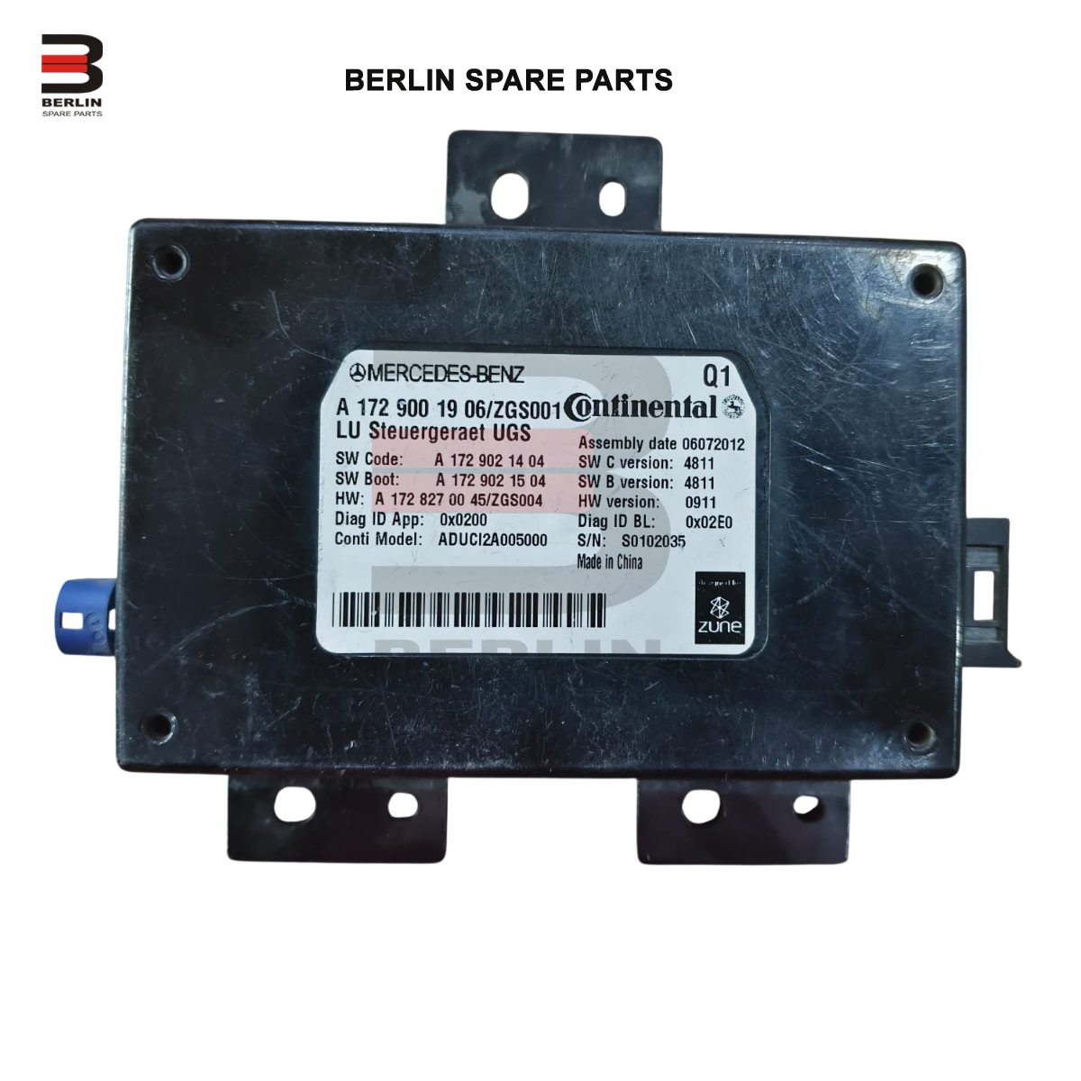 MERCEDES-BENZ C CLASS W204 MEDIA INTERFACE CONTROL MODULE, USED PARTS,1729001906