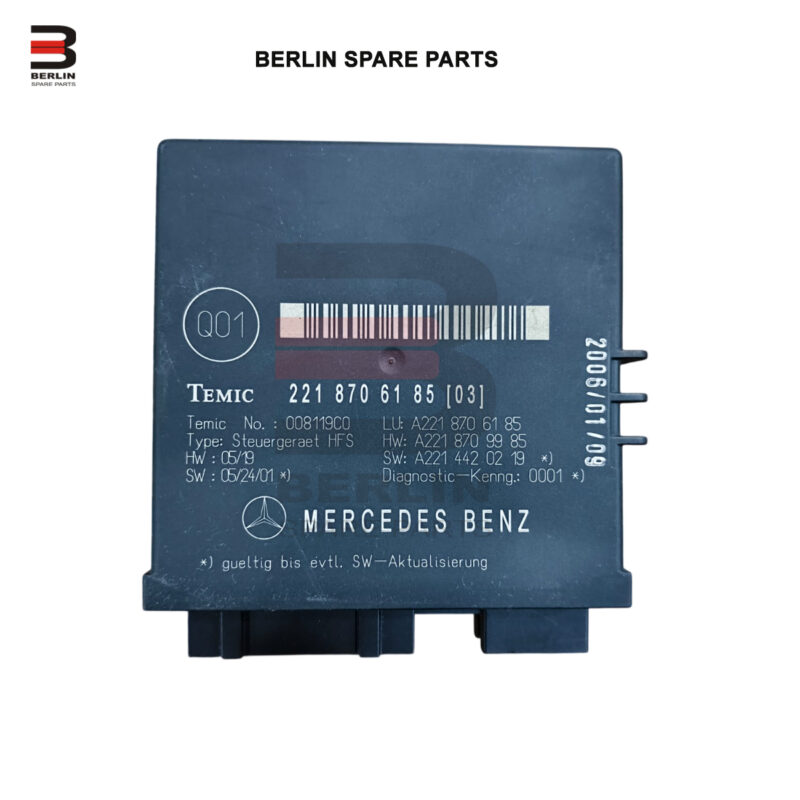 MERCEDES-BENZ S CLASS W221 CONTROL MODULE, USED PARTS, 2218706185