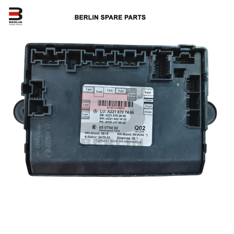 MERCEDES-BENZ S CLASS W221 REAR DOOR CONTROL MODULE, USED PARTS, 2218707486