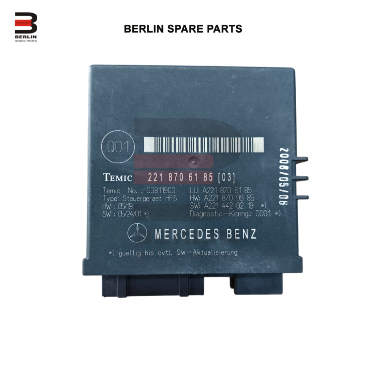 MERCEDES-BENZ S CLASS W221 TRUNK CONTROL MODULE, USED PARTS, 2218706185