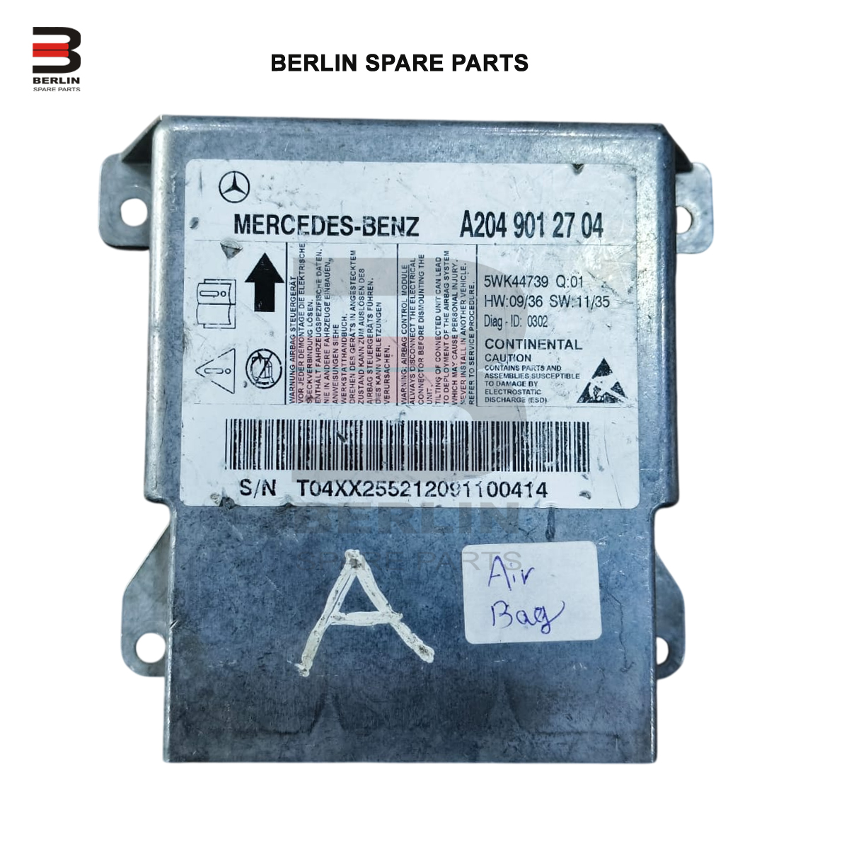 MERCEDES-BENZ C CLASS W204 AIR BAG CONTROL UNIT, USED PARTS, 2049012704 - Image 3