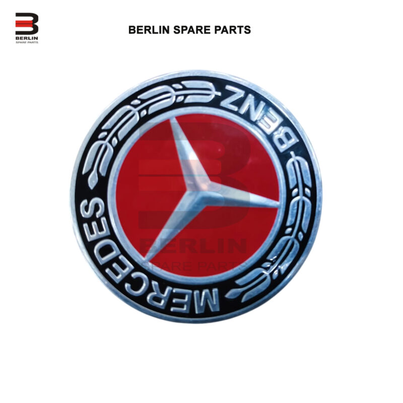 MERCEDES S-CLASS  WHEEL CENTER CAP LOGO BLACK RED, GENUINE, 1714000025